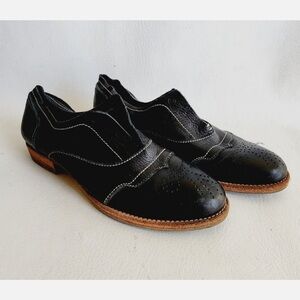 Blackstone Women’s Black Leather Oxfords Sz 37